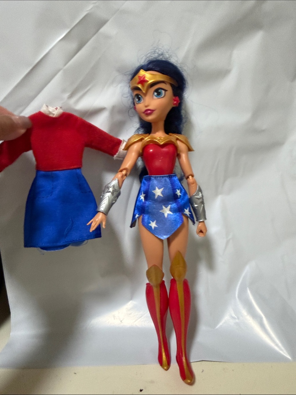Wonder Woman Style Kids Doll - Red, Blue & Gold